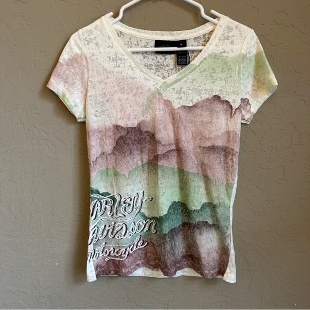 Harley Davidson Mountain v neck t-shirt‎ size medium New without tags